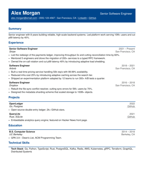 Banner resume template
