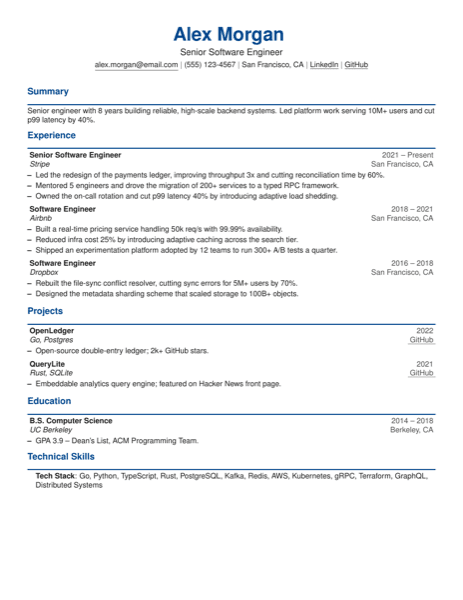 Modern resume template